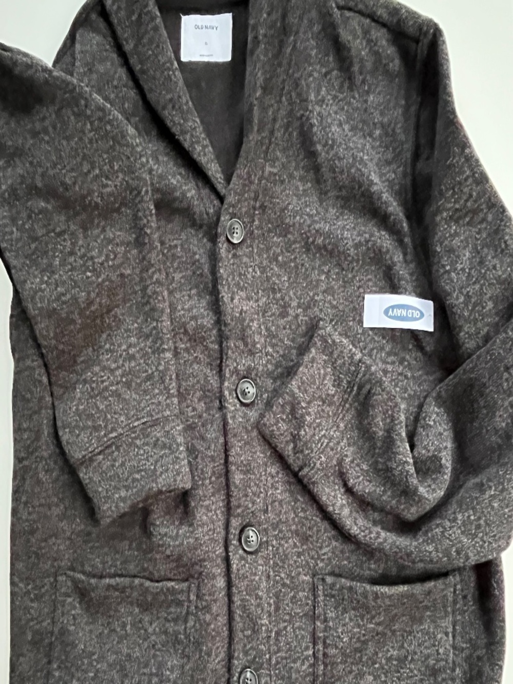 Old Navy - Men's dark charcoal gray cardigan sweater with pockets sz XL